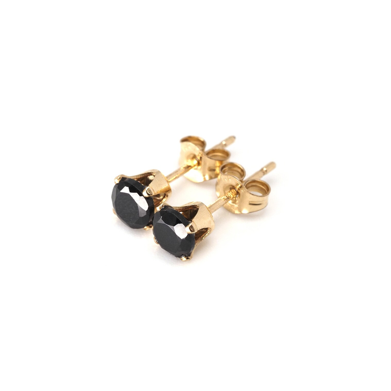 Black spinel studs - 14K gold filled - Wholesale
