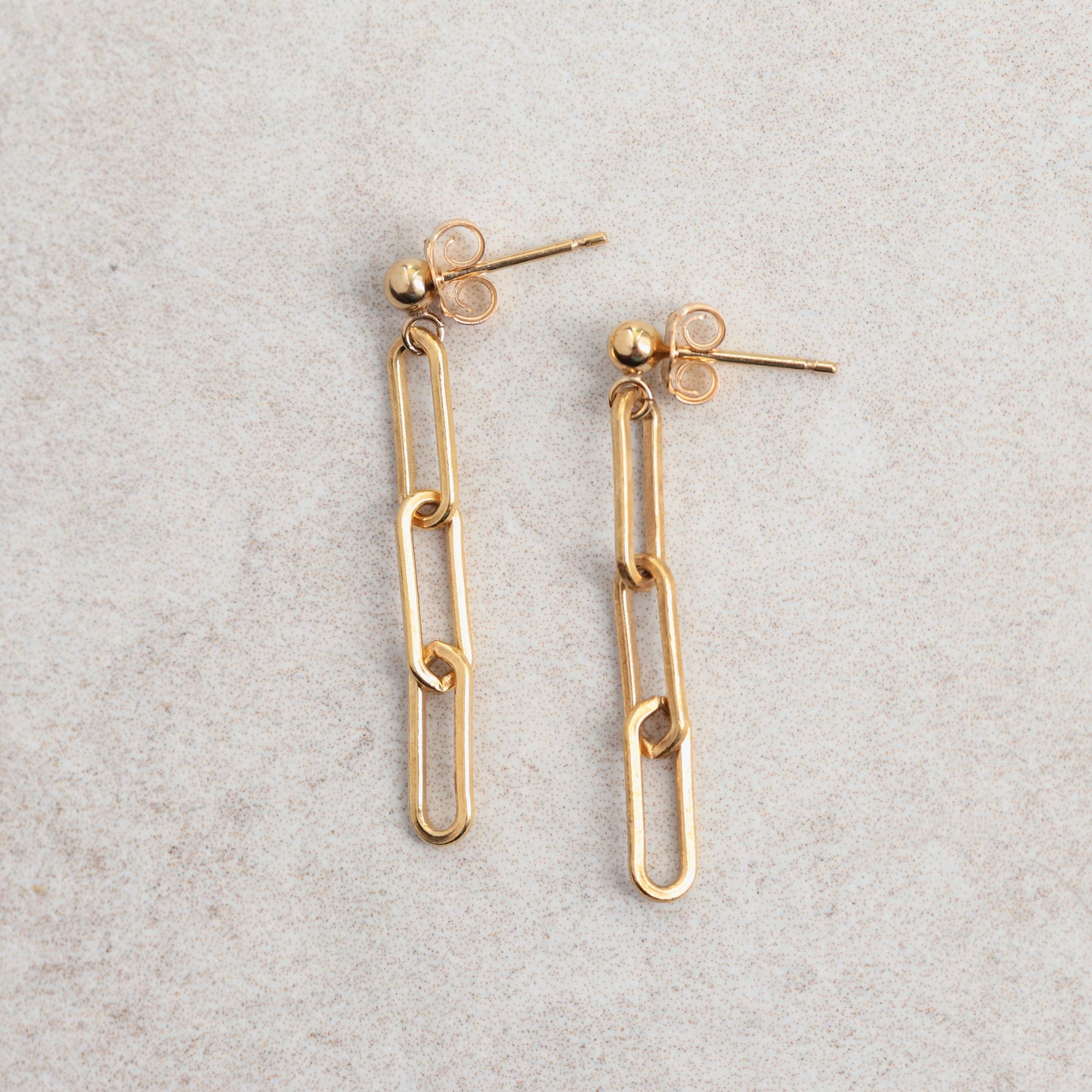 Paperclip chain earrings - 14K gold filled - Wholesale