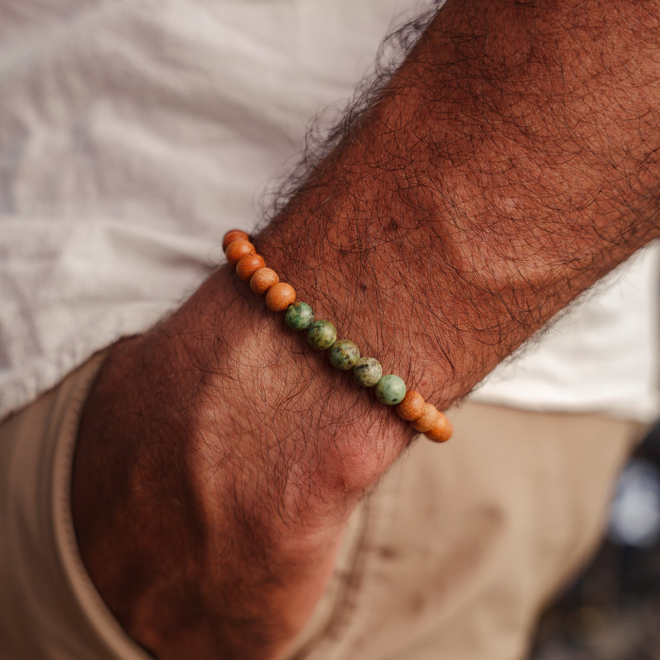 Men's African Turquoise Wooden