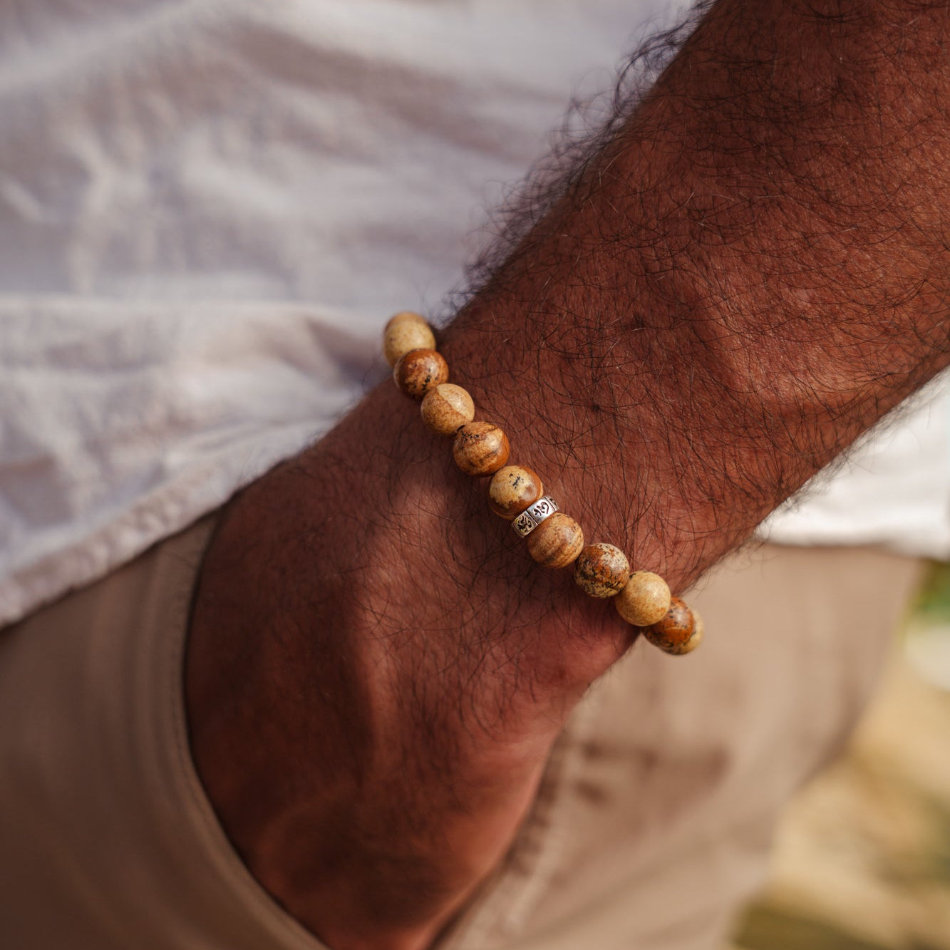Men's Picture Jasper 8mm