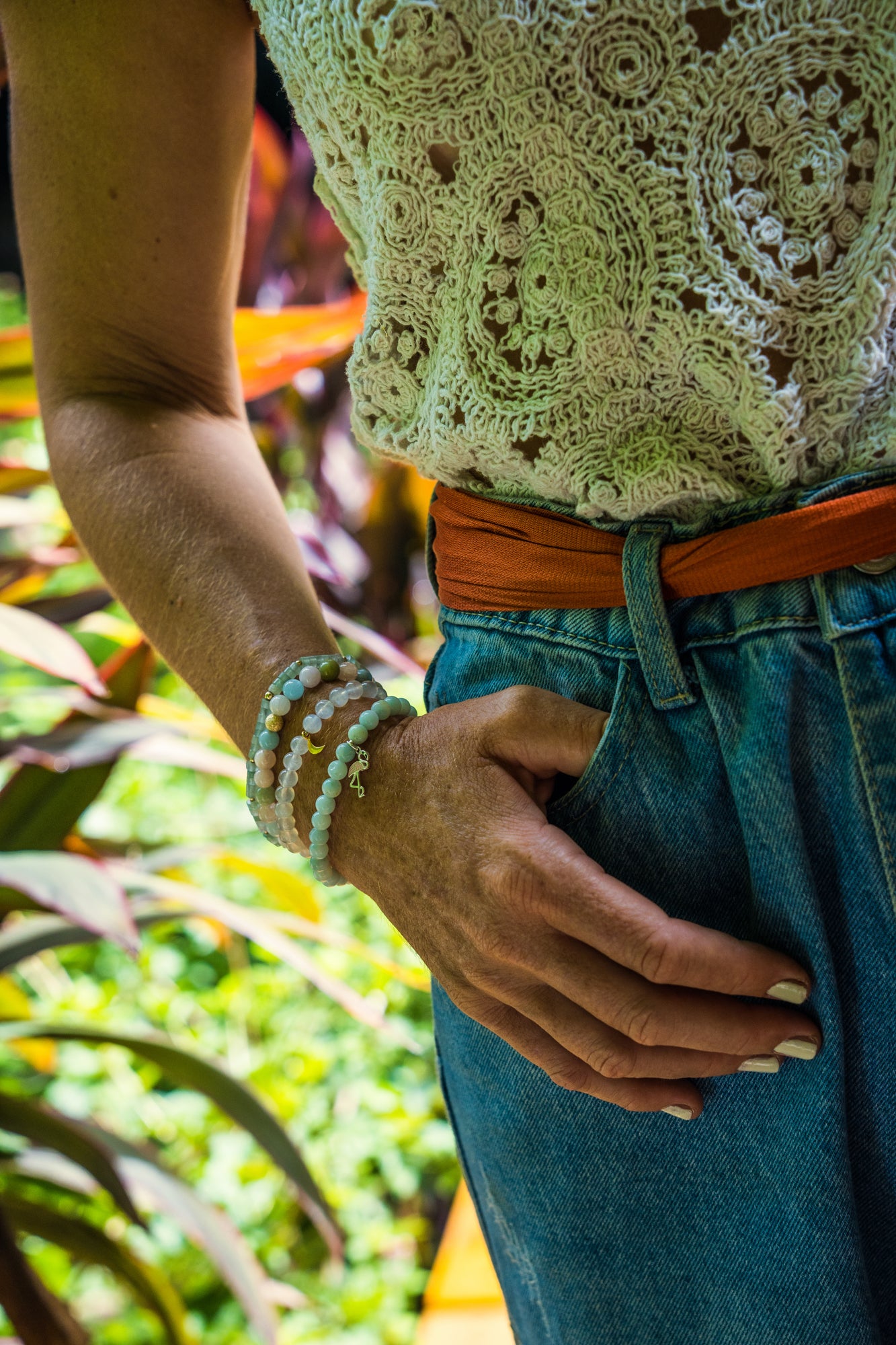 Morganite Bracelet 6mm - 14K gold filled