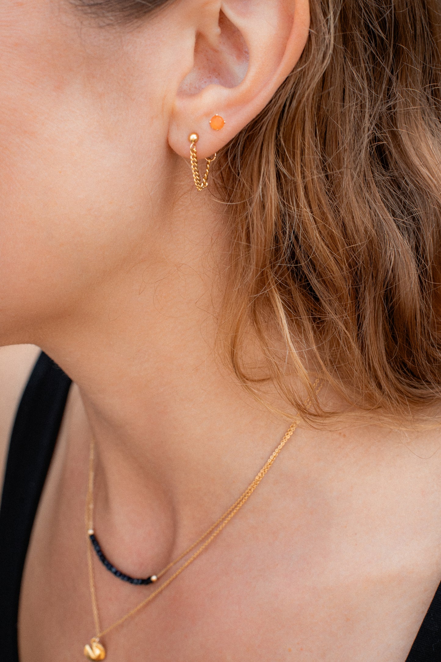 Curb chain studs - 14K gold filled