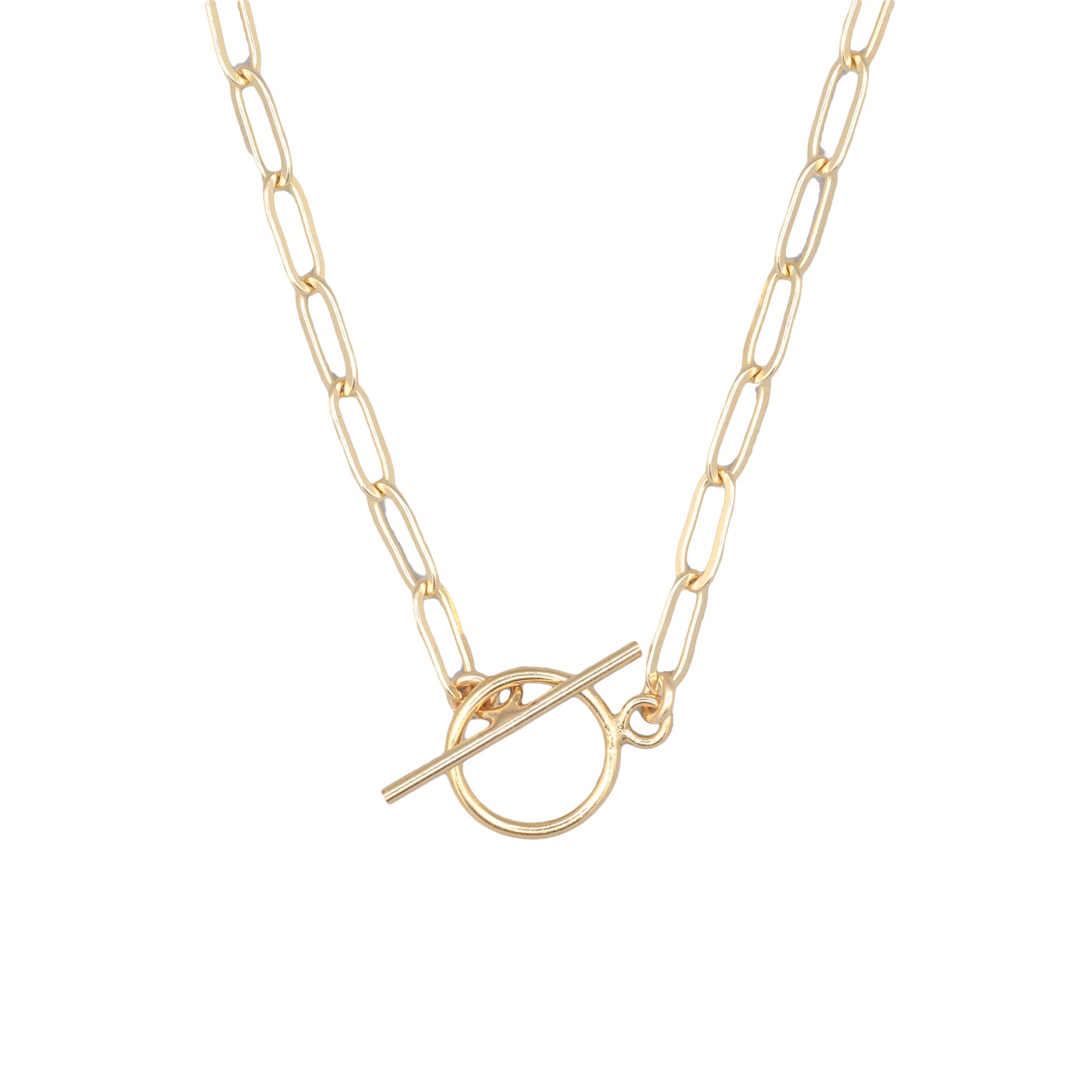 Paperclip Toggle Necklace - 14K gold filled
