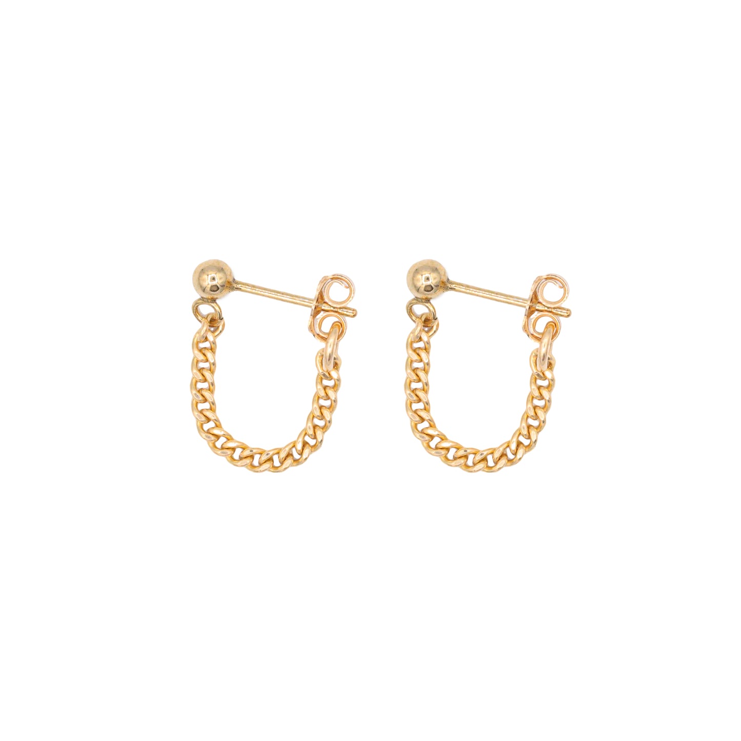 Curb chain studs - 14K gold filled