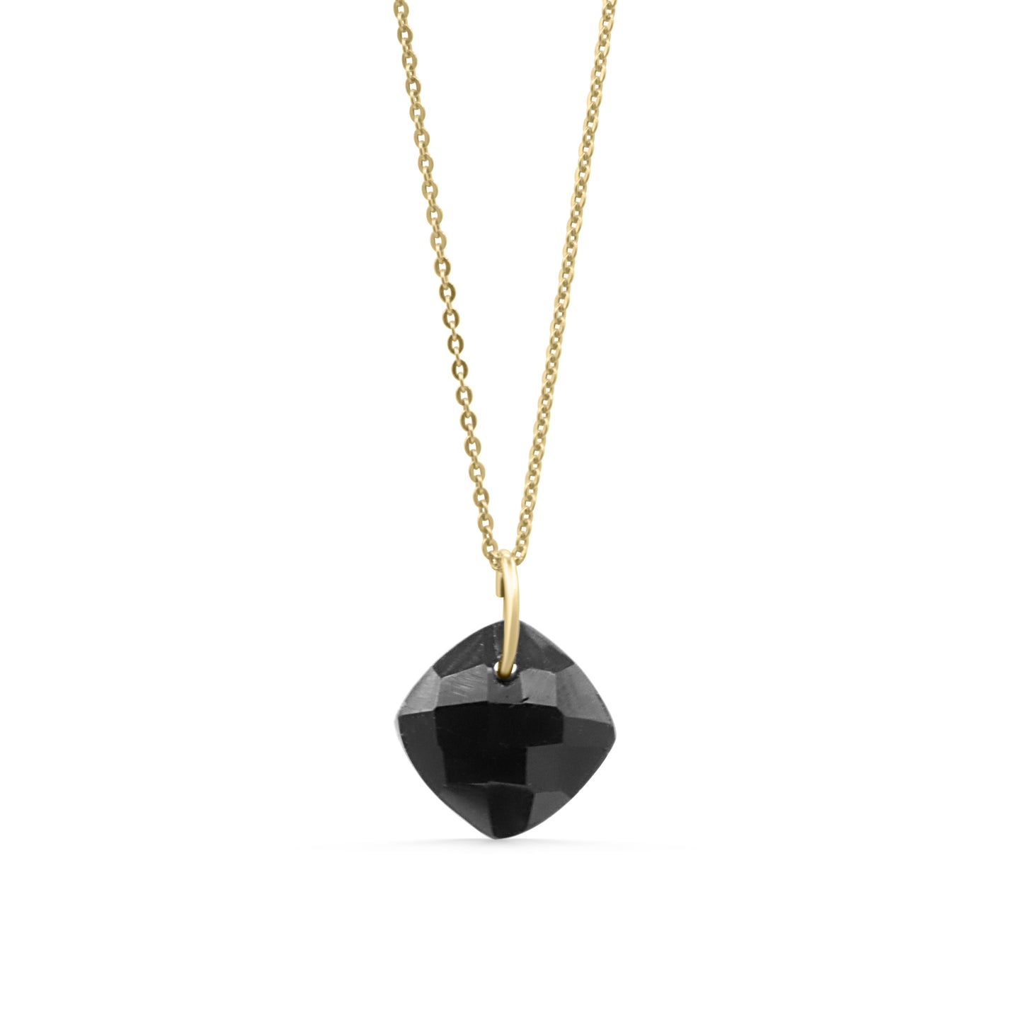 Black Tourmaline Cushion Pendant Necklace