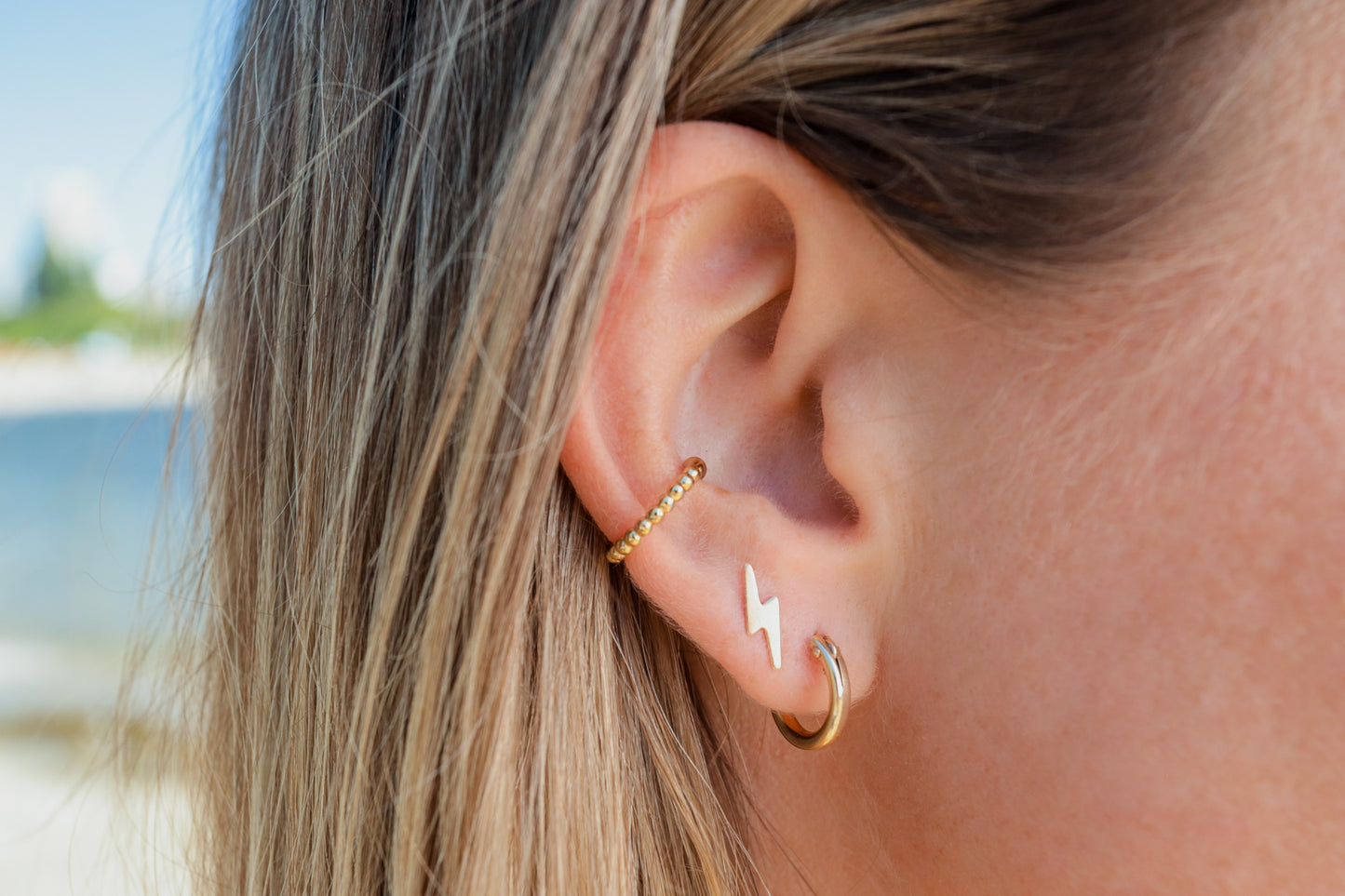 Lightning studs - 14K gold filled