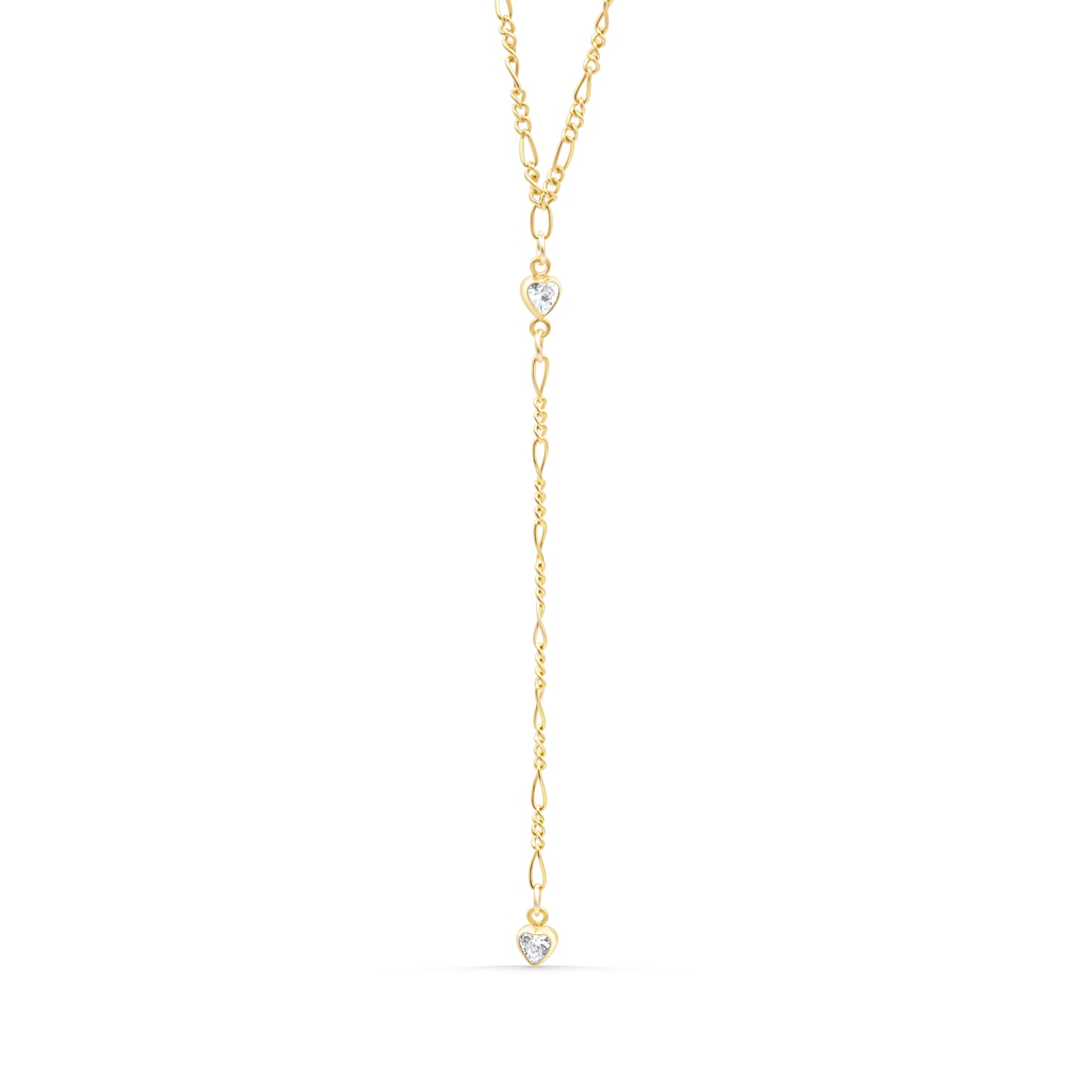CZ Heart Lariat Necklace