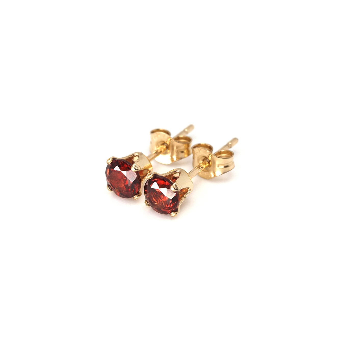 Garnet studs - 14K gold filled