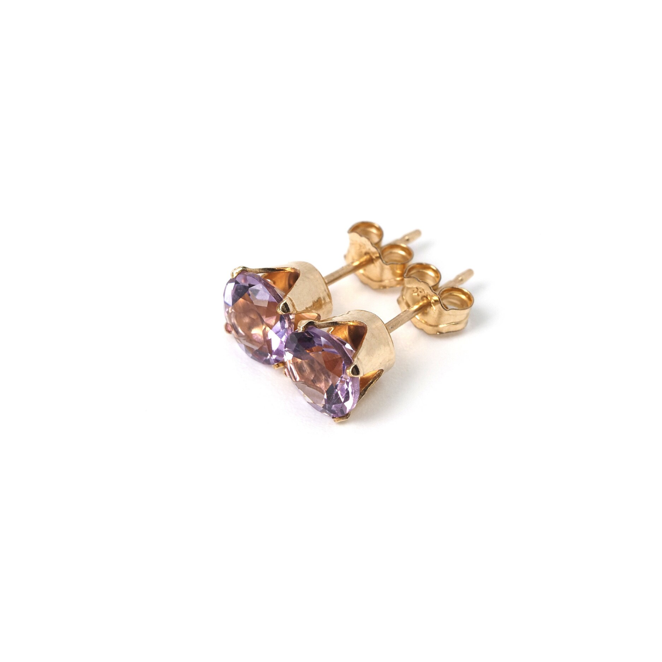 Amethyst studs - 14K gold filled - Wholesale