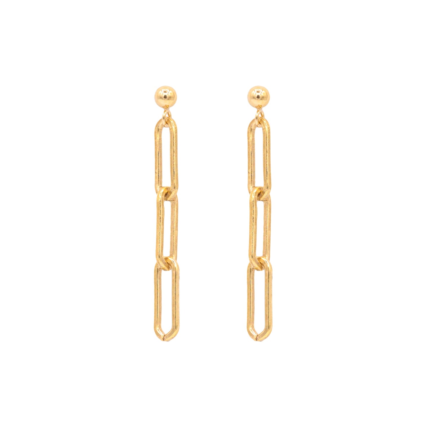 Paperclip chain earrings - 14K gold filled - Wholesale
