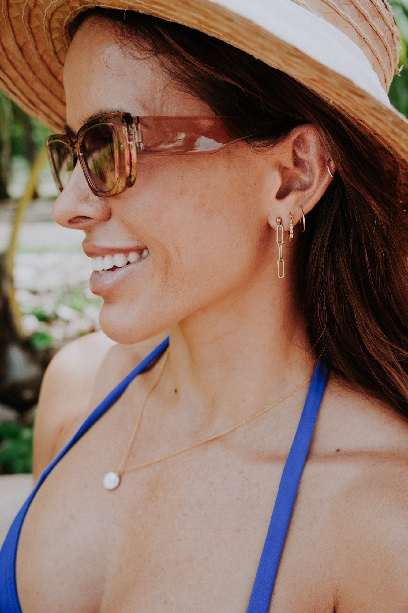 Paperclip chain earrings - 14K gold filled - Wholesale