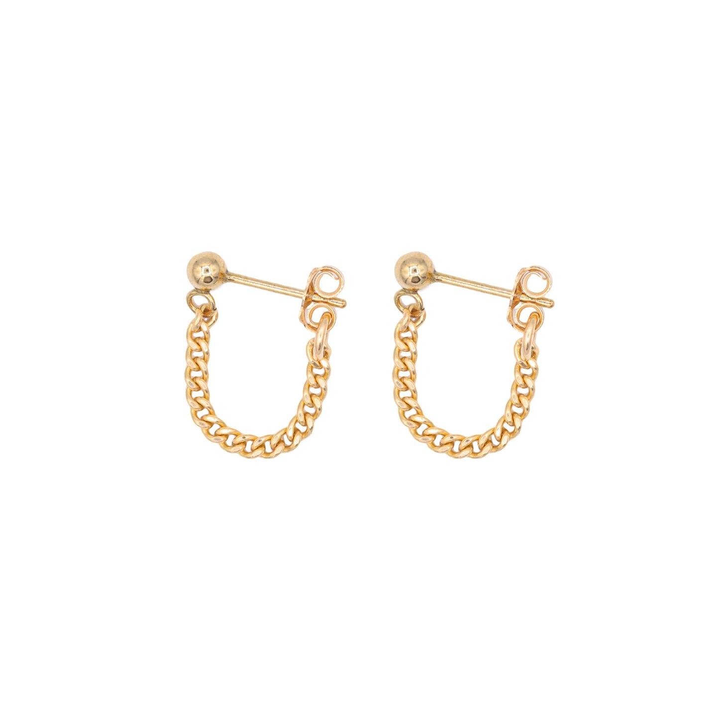 Curb chain studs - 14K gold filled - Wholesale