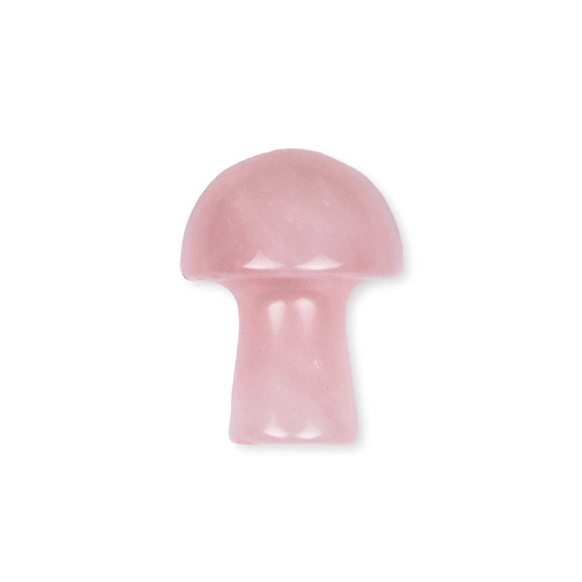 a pink plastic mushroom on a white background