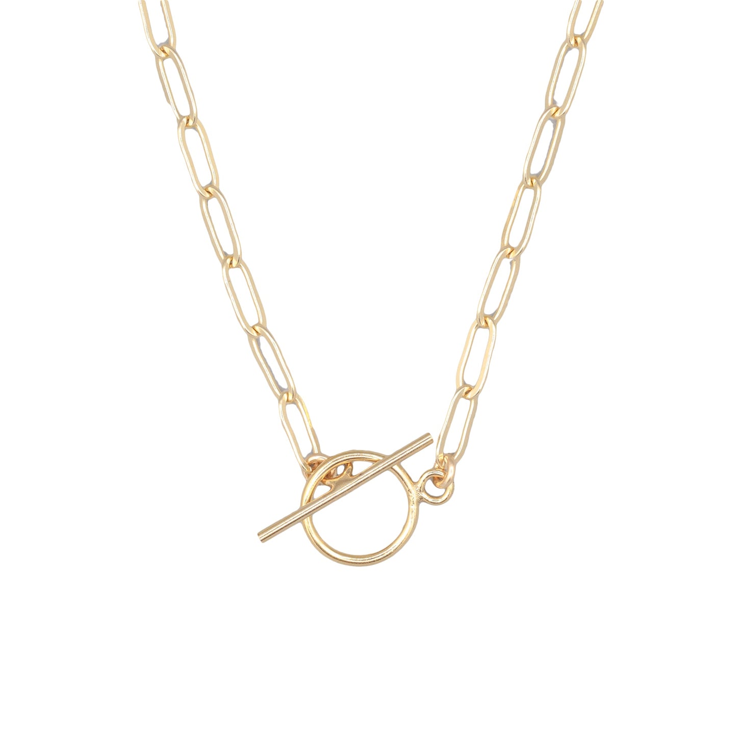 Paperclip Toggle Necklace - 14K gold filled - Wholesale