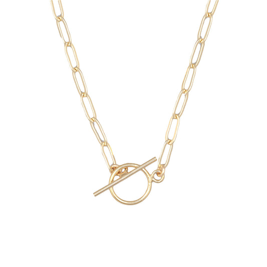 Paperclip Toggle Necklace - 14K gold filled - Wholesale