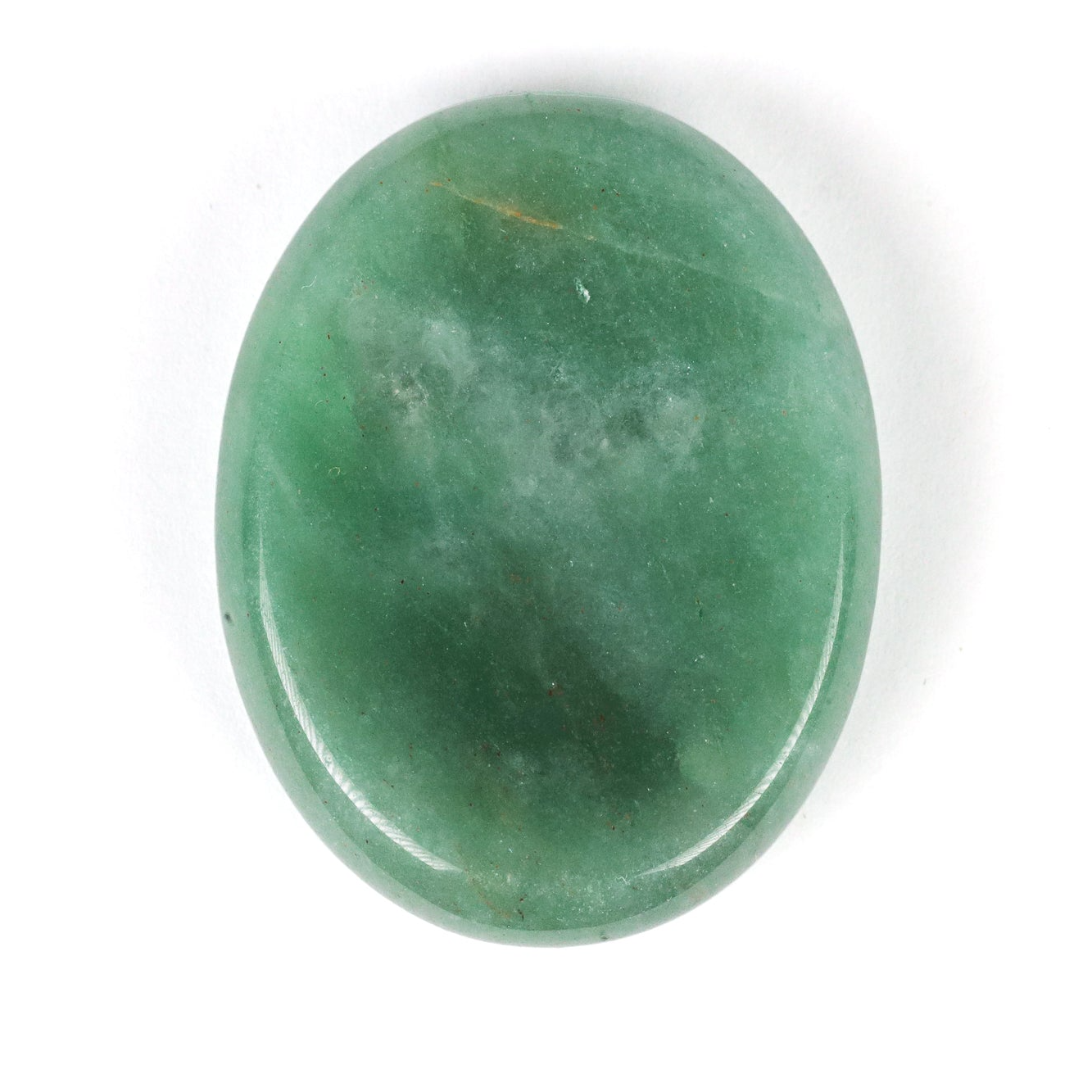a green stone with a white background