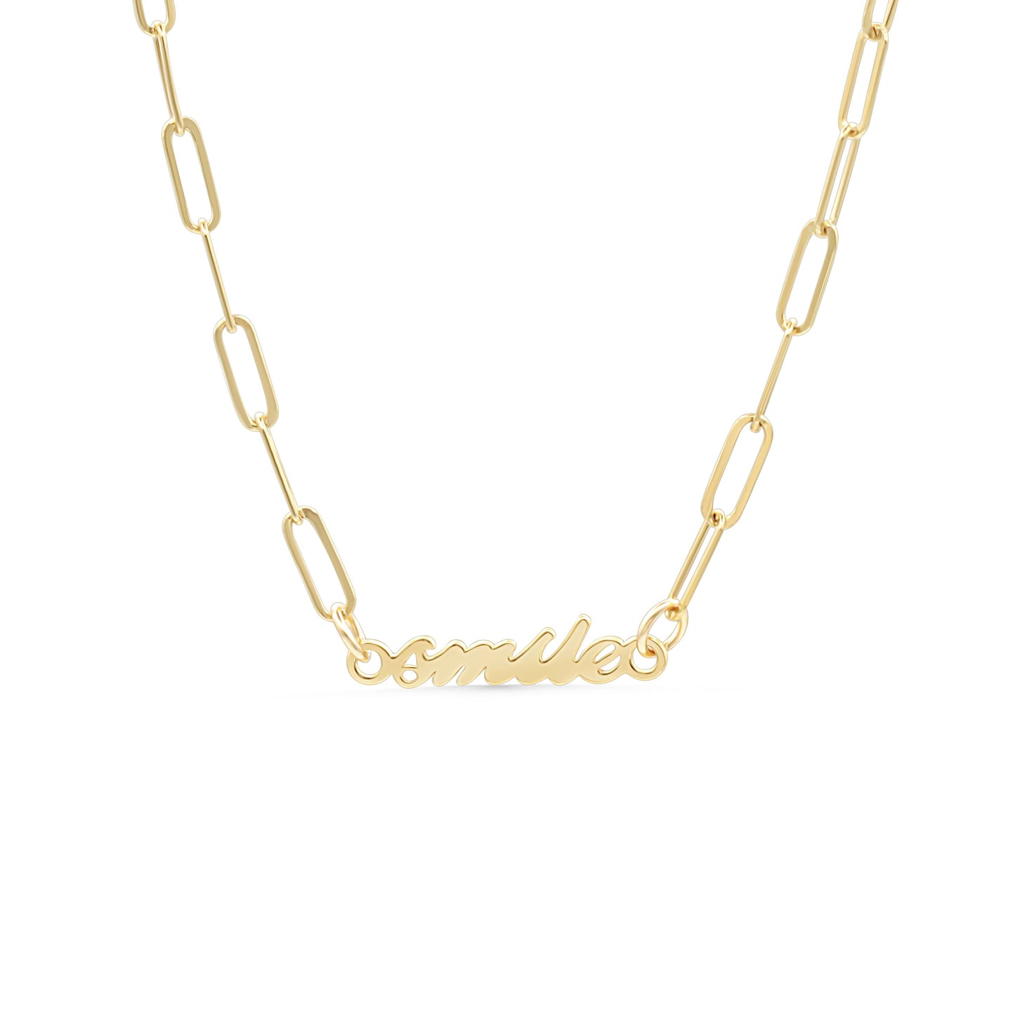 Smile Paperclip necklace - 14K gold filled - Wholesale