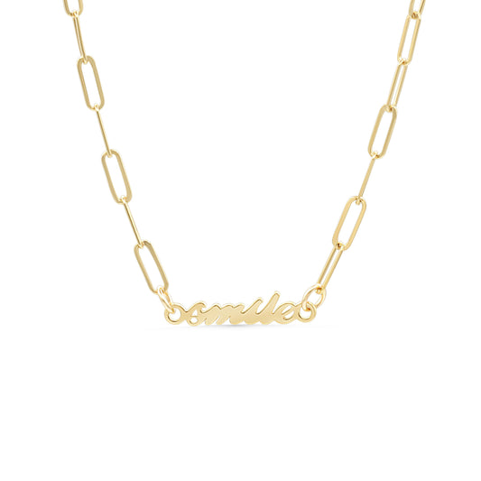 Smile Paperclip necklace - 14K gold filled - Wholesale