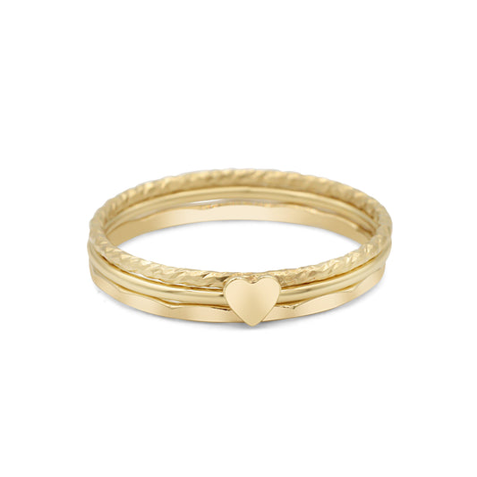 Heart Ring Stack of 3 - Wholesale