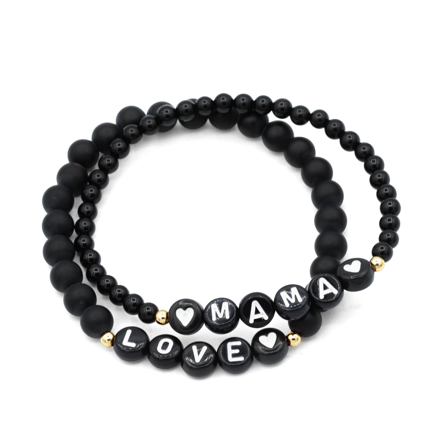 Affirmation bracelets - Black & White - Wholesale