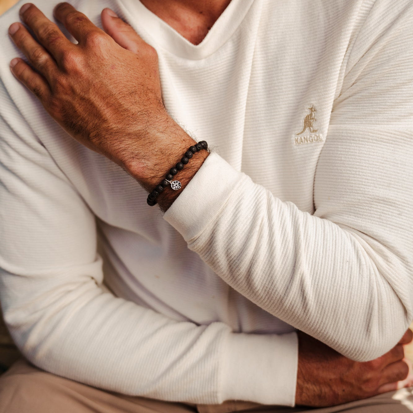 Men's Lava Bracelet Sterling Silver