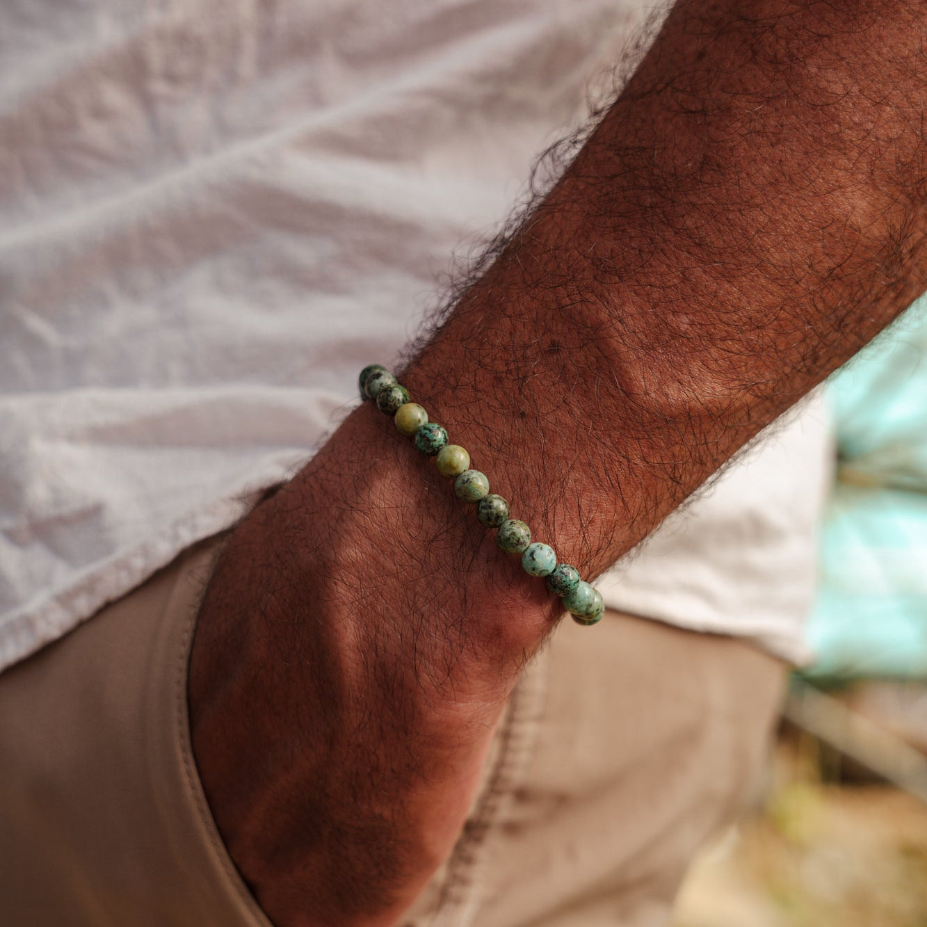Men's African Turquoise 6mm