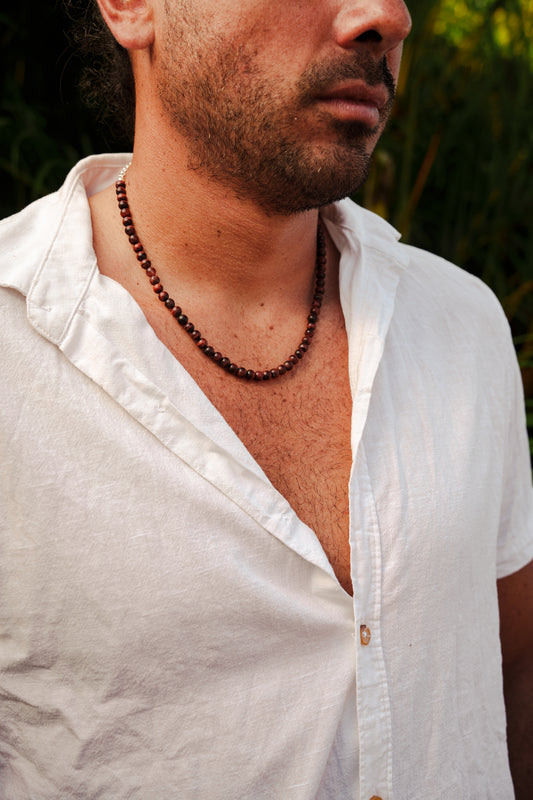 Men's Red Tiger's Eye Necklace
