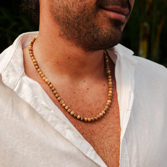Men's Picture Jasper Necklace