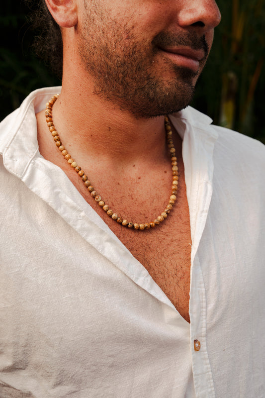 Men's Picture Jasper Necklace