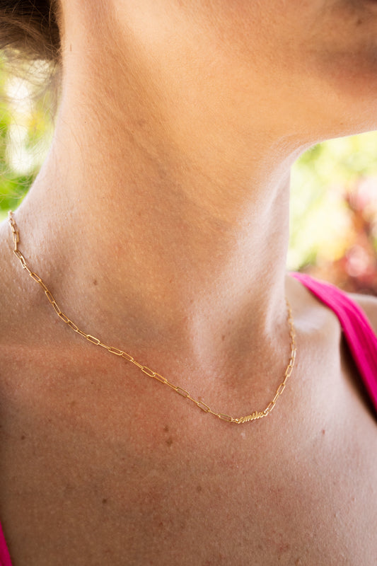 Smile Paperclip necklace - 14K gold filled