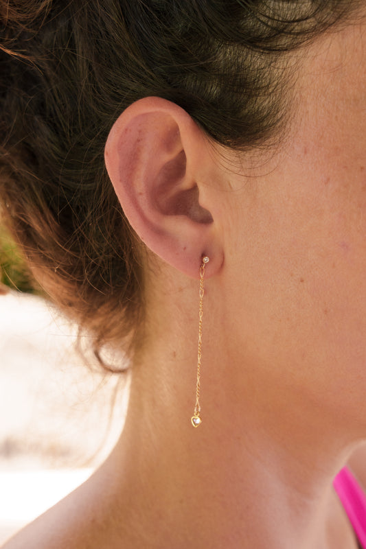 Heart Drop Figaro Earrings