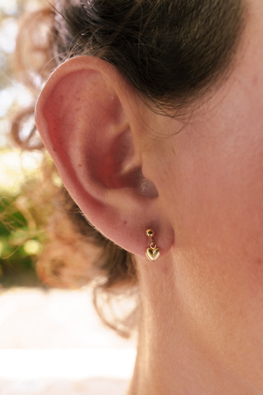 Heart drops - gold fill