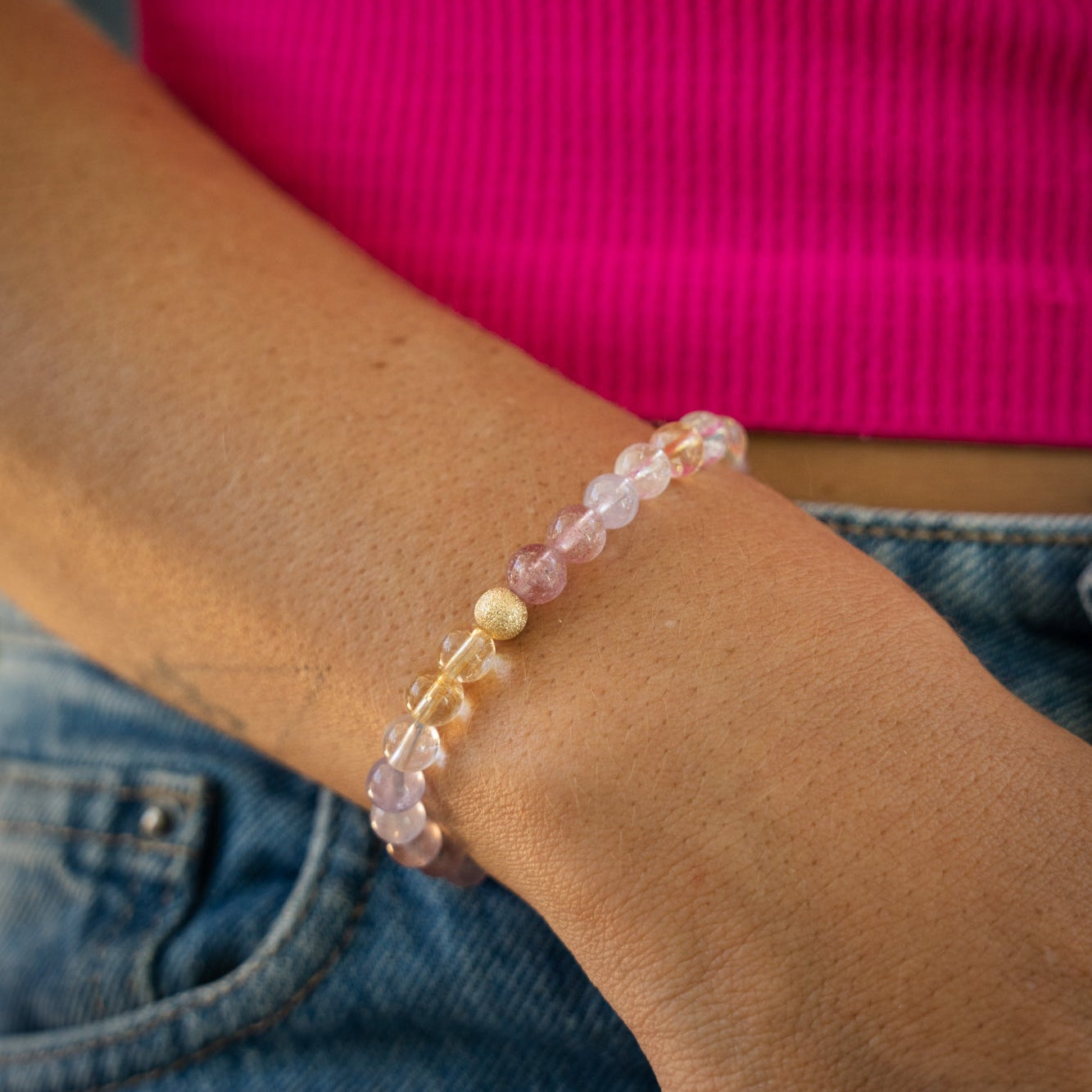 Super Seven Stardust 6mm - 14K gold filled