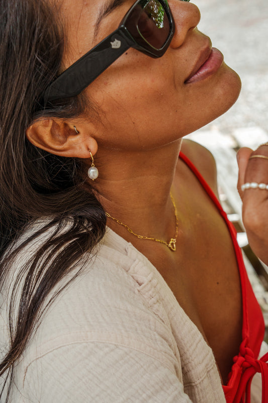 Freshwater Pearl Half Hoops - 14K gold filled