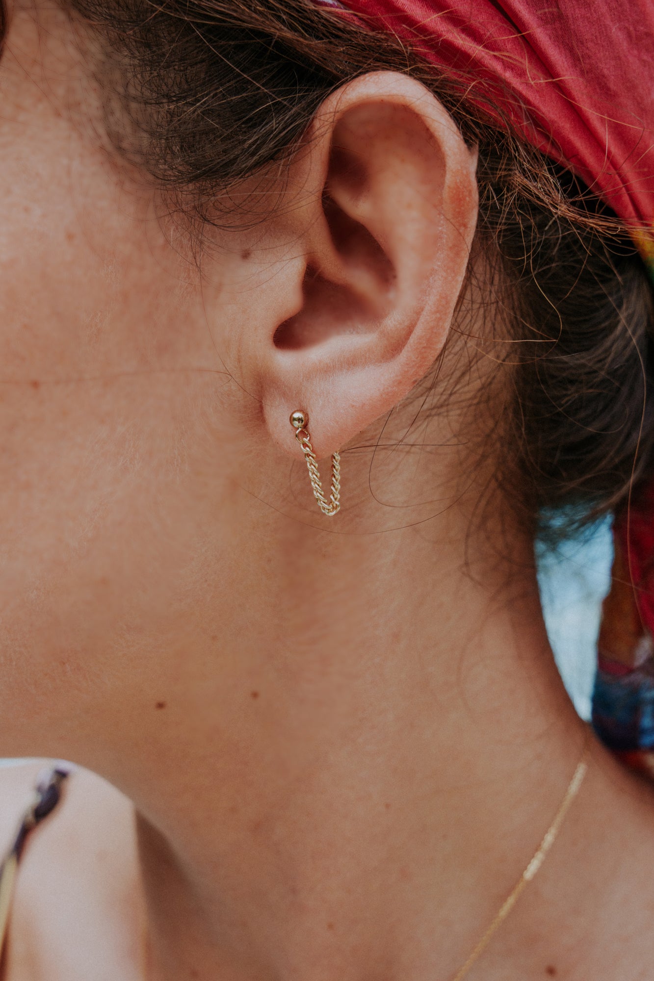 Curb chain studs - 14K gold filled
