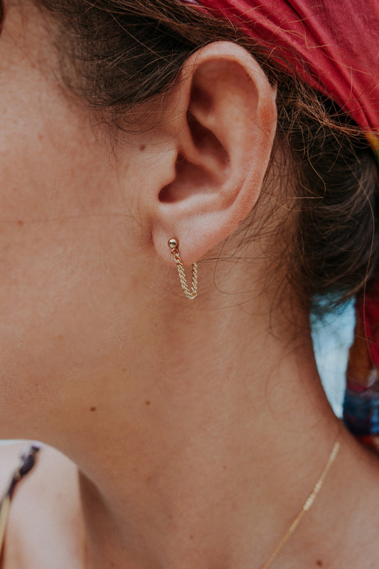 Curb chain studs - 14K gold filled