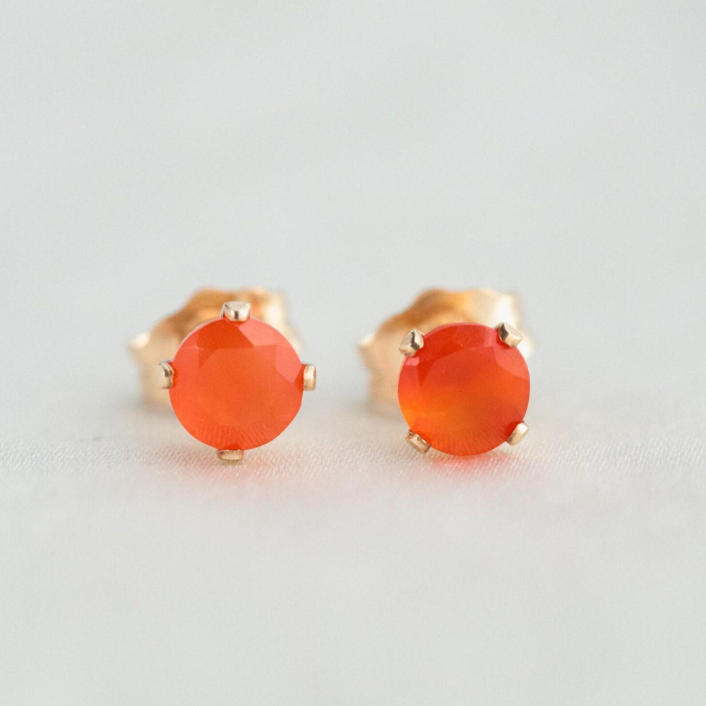 Carnelian studs - 14K gold filled