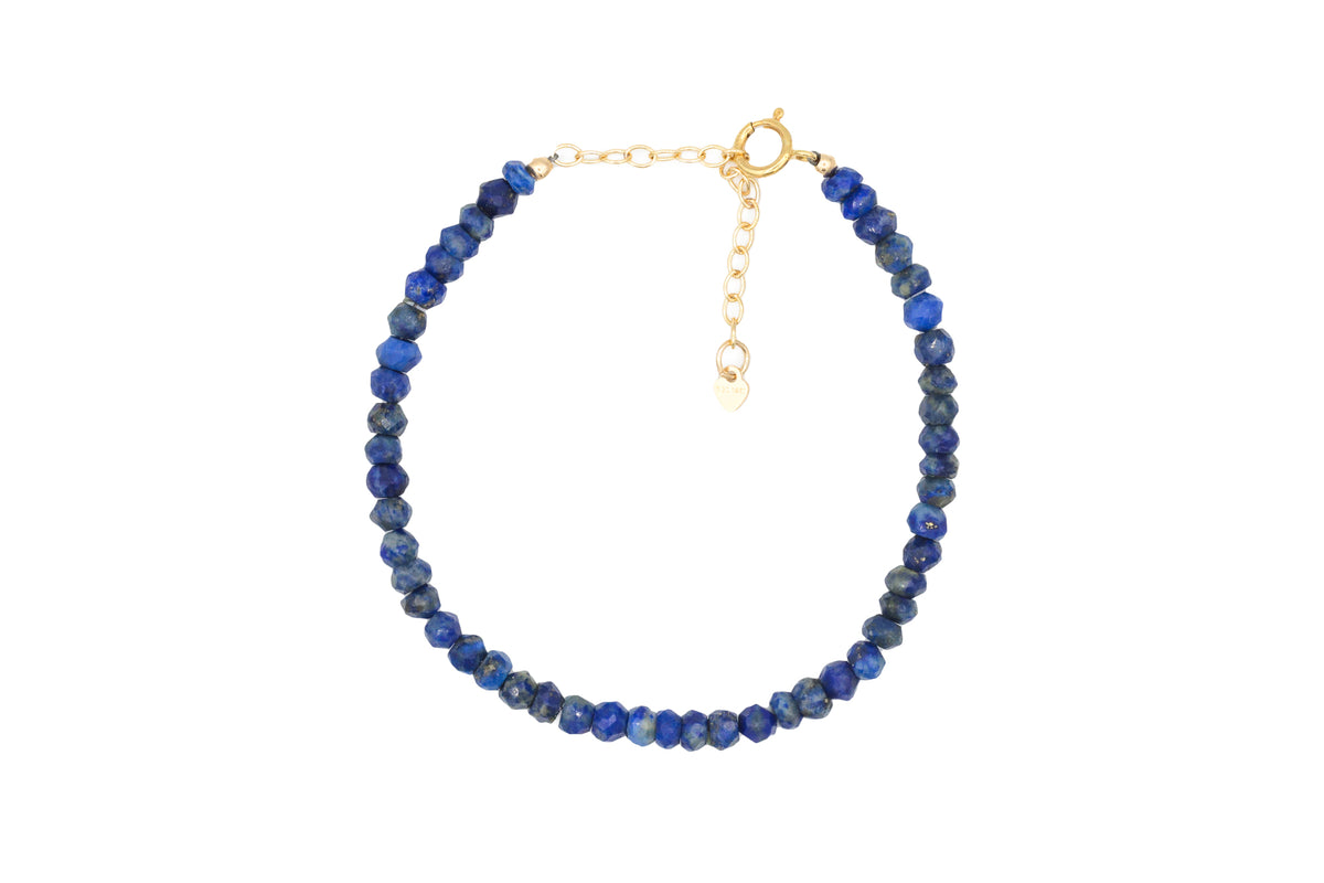 Lapis Lazuli Adjustable Bracelet - 14K gold filled
