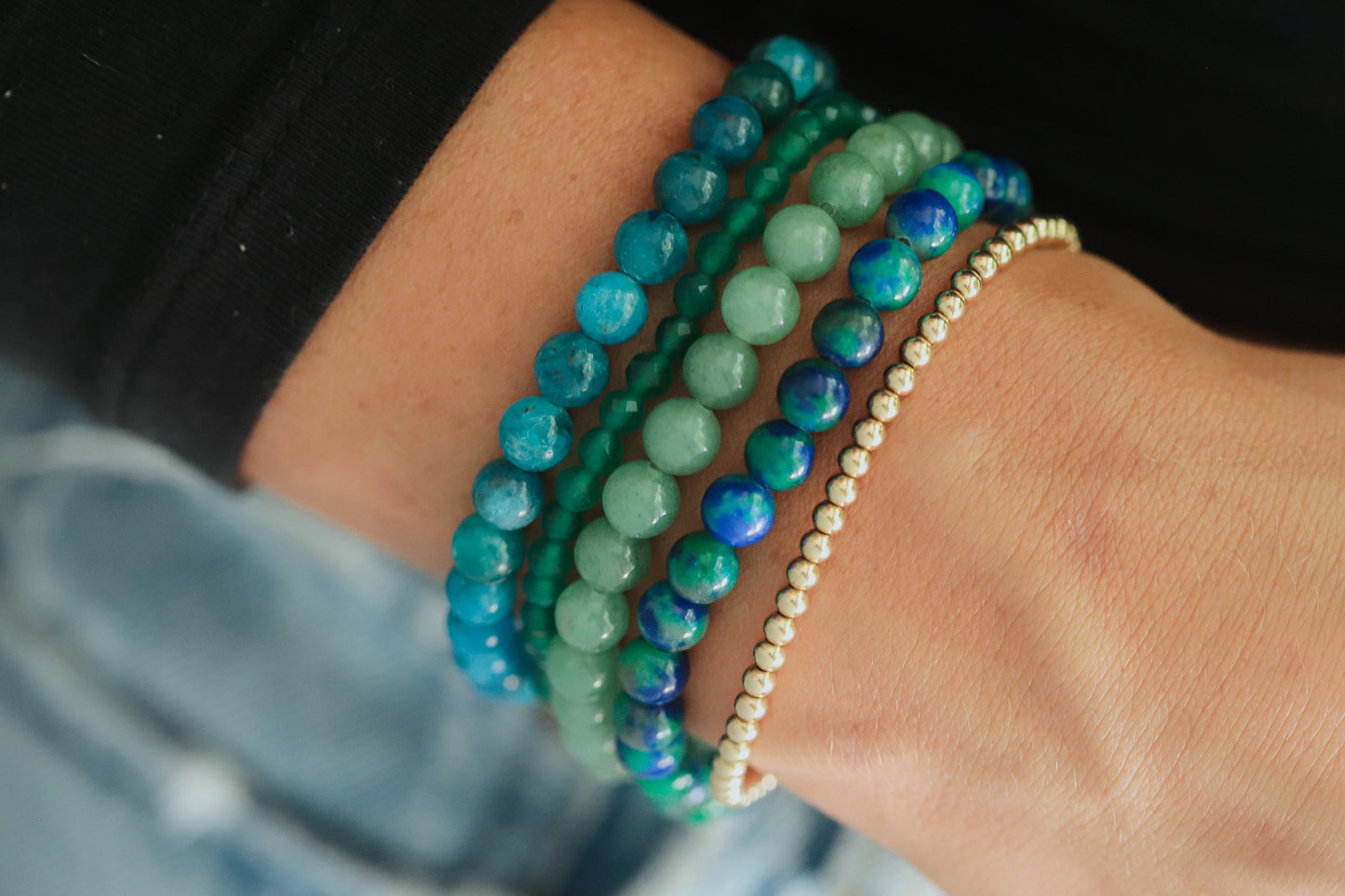 Faceted Green onyx 4mm - 14K gold filled