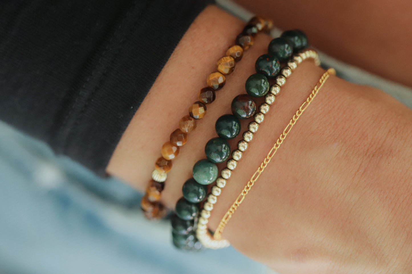 Faceted Tiger's Eye 4mm - 14K gold filled