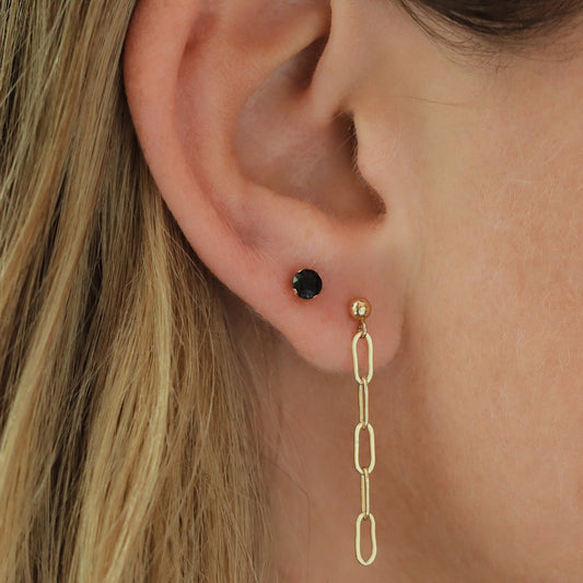Black spinel studs - 14K gold filled
