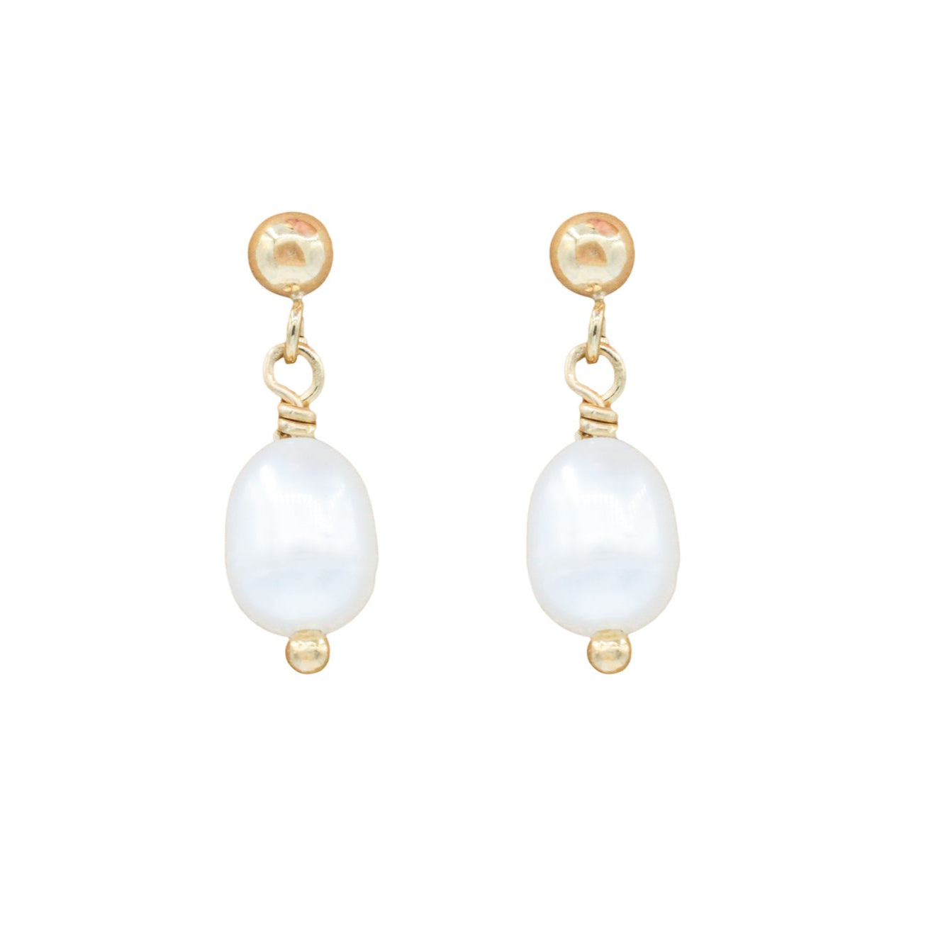 Pearl drop studs - 14K gold filled