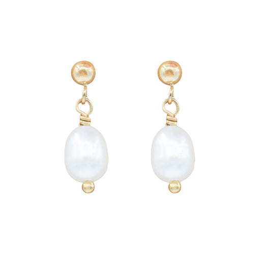 Pearl drop studs - 14K gold filled
