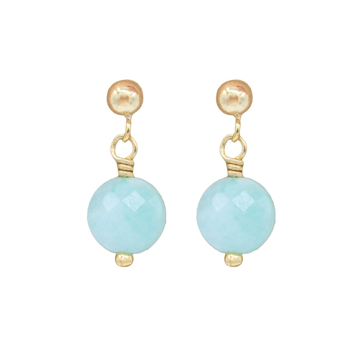 Amazonite drop studs