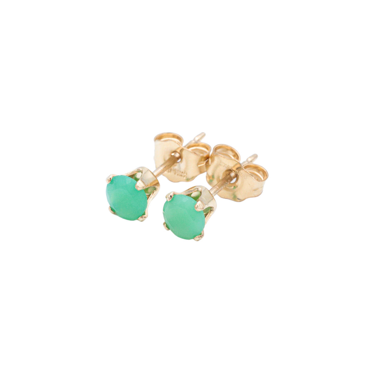 Chrysoprase studs - 14K gold filled