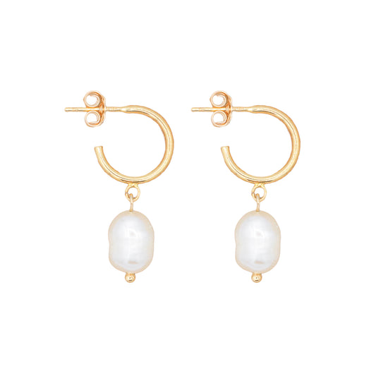 Freshwater Pearl Half Hoops - 14K gold filled