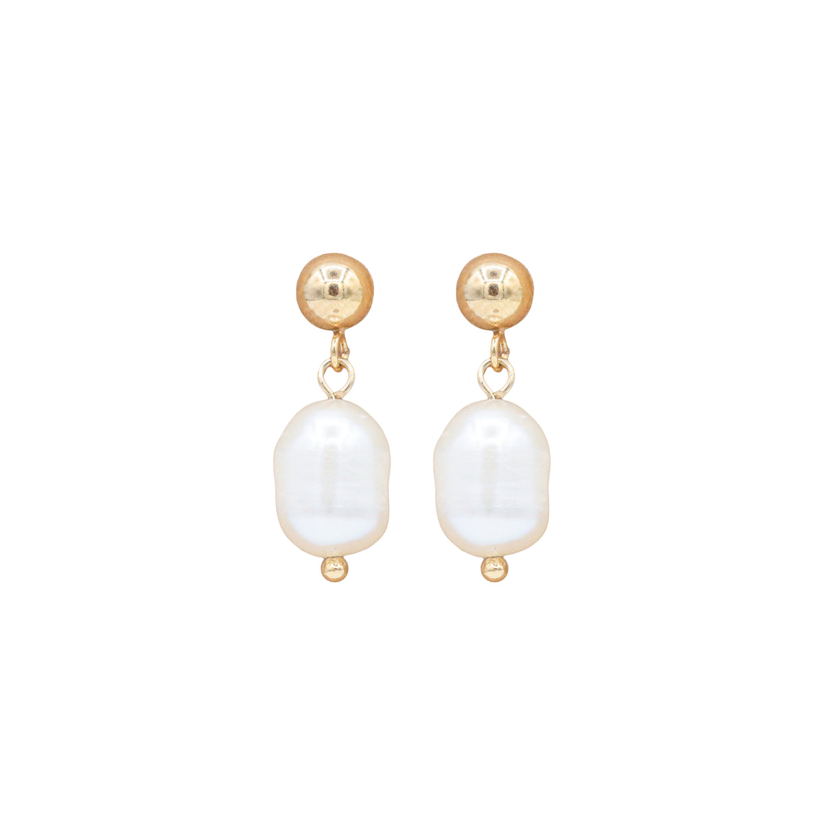 Pearl drop studs - 14K gold filled