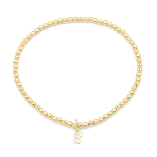 Letter beaded bracelet - 14K gold filled