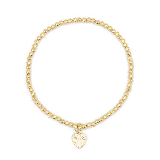 Heart beaded bracelet - 14K gold filled