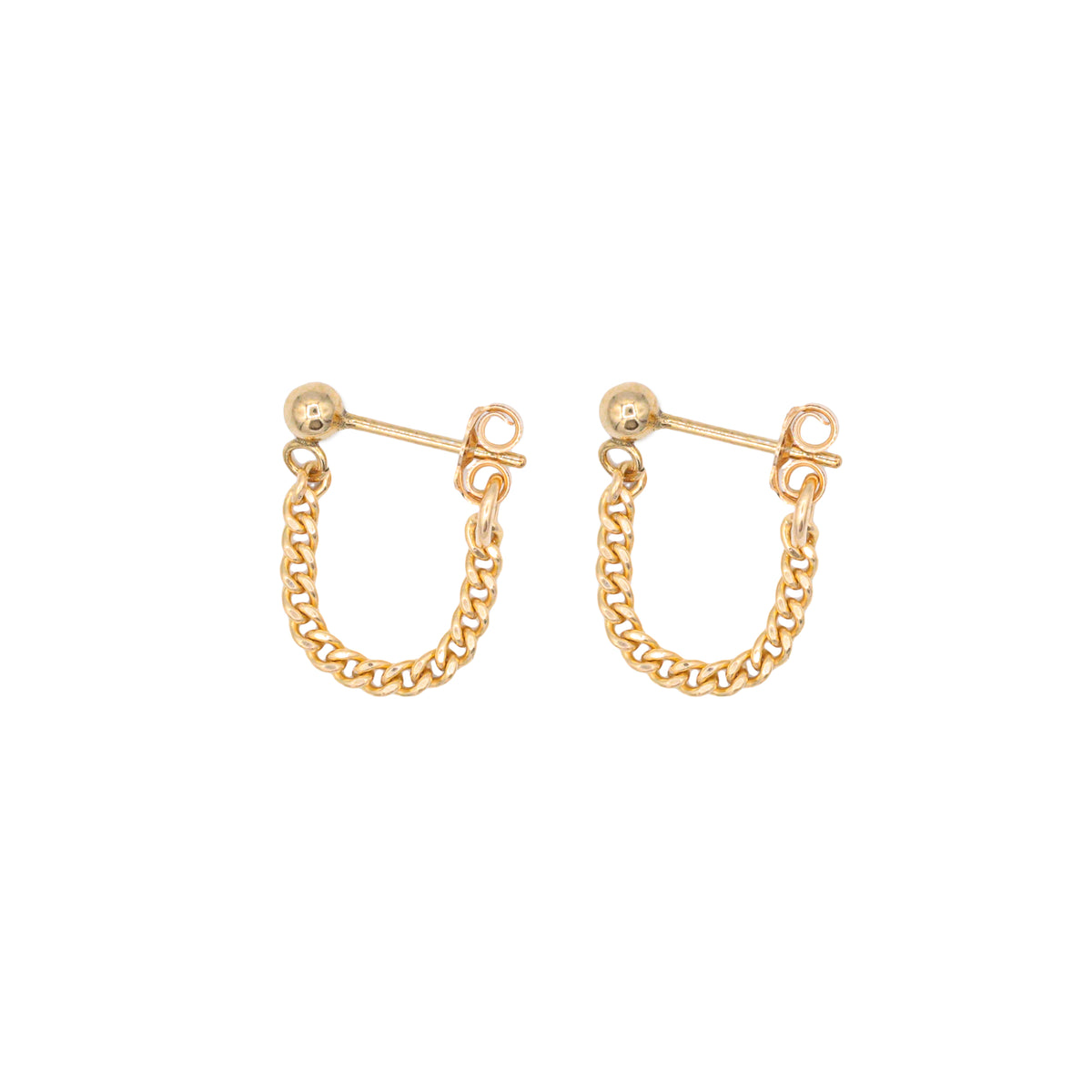 Chain link studs - 14K gold filled